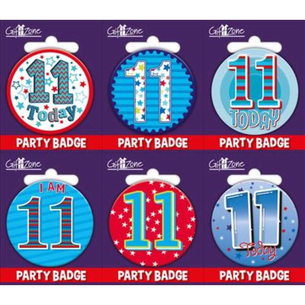 Giftzone Small Badges Age 11 Male