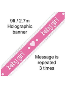 Oaktree Banner Baby Girl Pastel Pink 9ft