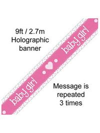 Oaktree Banner Baby Girl Pastel Pink 9ft
