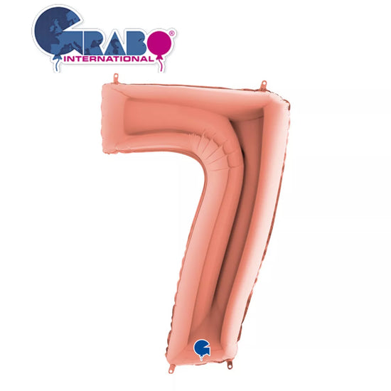 Grabo Foil Balloon Rose Gold 40" Number 7