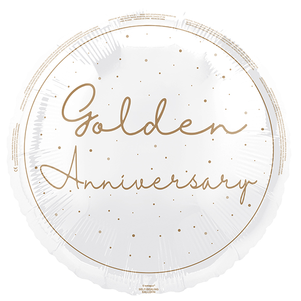Unique Foil Balloon Golden Anniversary 18"