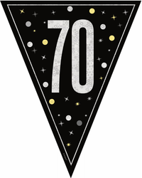Unique Bunting Black Glitz Age 70 9ft