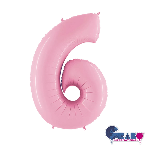 Grabo Foil Balloon Pastel Pink 26" Number 6