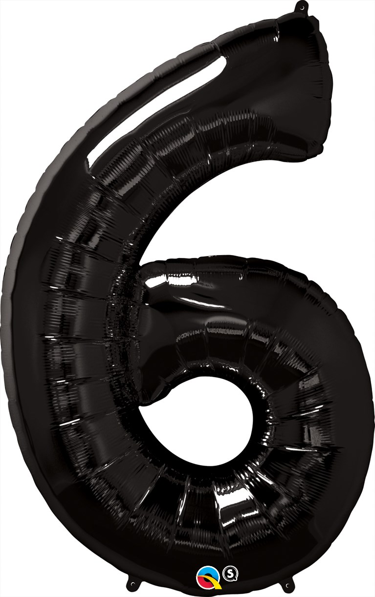 Qualatex Foil Balloon Black 34" Number 6