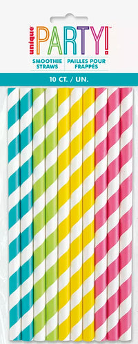 Unique Smoothie Straws Striped 10pk