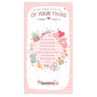 Prelude 6-pack newborn twin cards C55 with cute baby illustrations and soft pastel designs for celebrating new arrivals