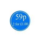1000 Blue Price Labels 25mm 59p or 2 for 1