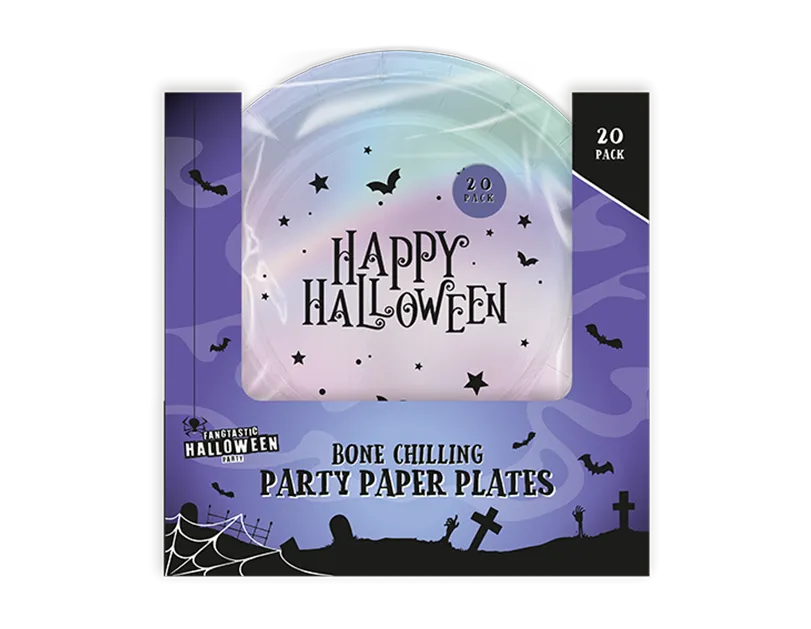Gem Imports 20 Pack Plates Paper Holographic Bats