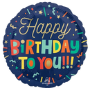 Anagram Bright Blocks Birthday 18" Foil Balloon