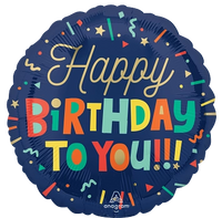 Anagram Bright Blocks Birthday 18" Foil Balloon