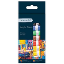 Set of 8 Tallon acrylic paint tubes, 12ml each, displayed with paint brushes and colorful paint inside transparent tubes.