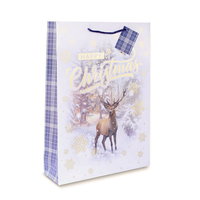 12pk Large Portrait Gift Bags Stag