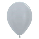 Sempertex Satin Silver 12" Latex Balloons 50pk