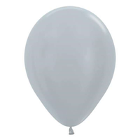 Sempertex Satin Silver 12" Latex Balloons 50pk