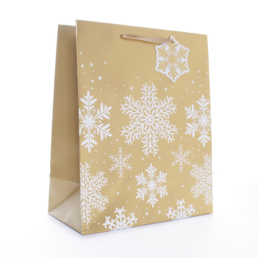 Tiger Feet Gift Bag Snowflake Large 12pk