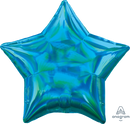 Anagram Foil Balloon Iridescent Cyan Star 18