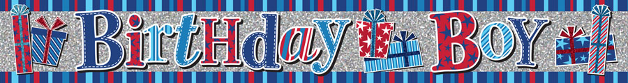 Birthday Boy Presents Banner 2.6M 6pk
