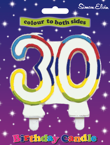 Simon Elvin Party Candle Age 30 Glitter