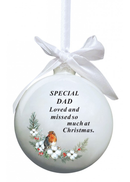 David Fischoff Memorial Glass Bauble Dad 8cm