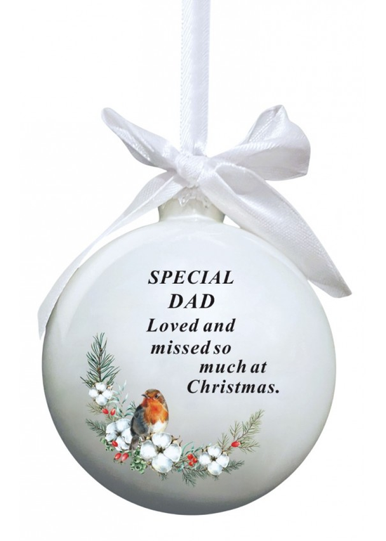 David Fischoff Memorial Glass Bauble Dad 8cm