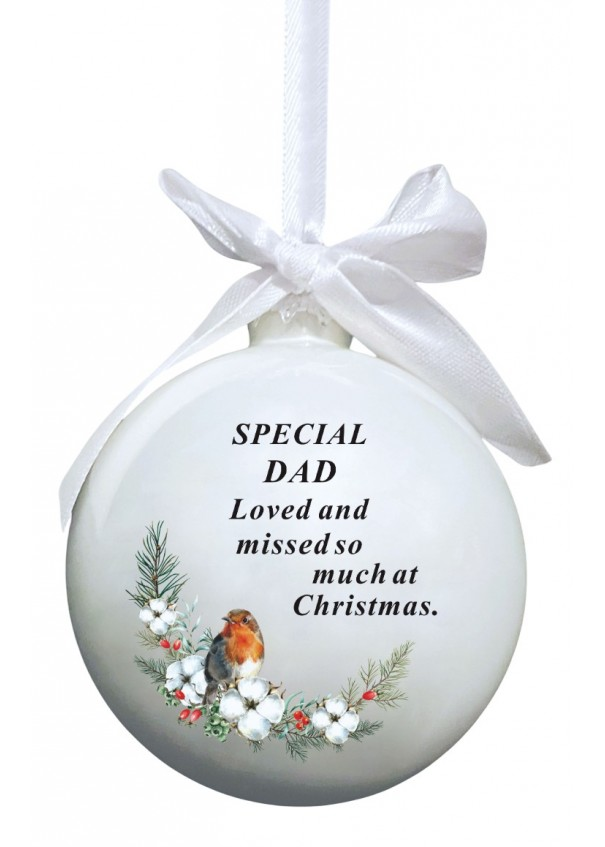 David Fischoff Memorial Glass Bauble Dad 8cm