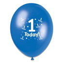 Age 1 Assorted Latex Balloons 6 x 8pk