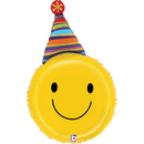 Grabo Foil Balloon Smiley Face Party Hat 29