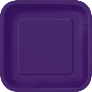 Unique 14 Pack Plates Deep Purple Square 9
