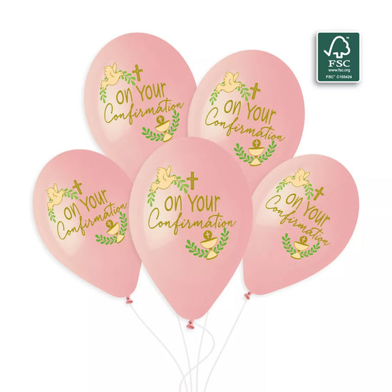 Gemar Confirmation Pink 13" Latex Balloons 6pk