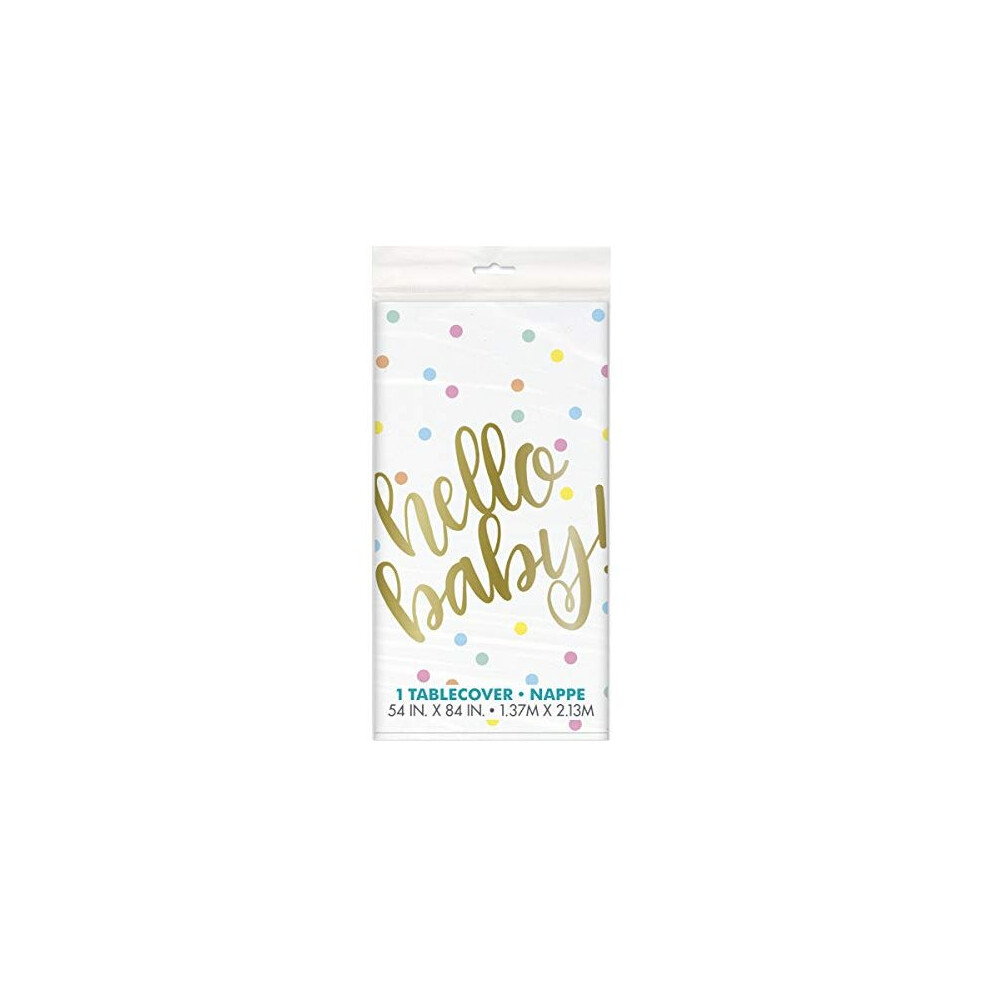 Unique Tablecover Gold Hello Baby 54 x 84