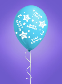 Eight printed latex balloons for baby shower from Giftzone, featuring colorful baby-themed designs, ideal for celebration decor.