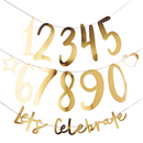 Hootyballoo Banner Lets elebrate Gold 2m