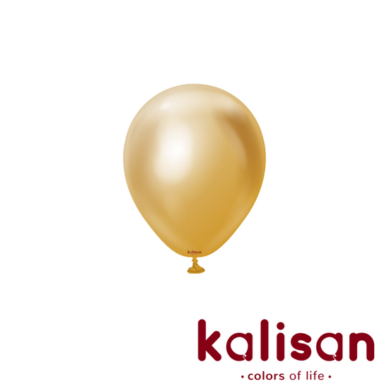 Kalisan Mirror Gold 5" Latex Balloons 100pk
