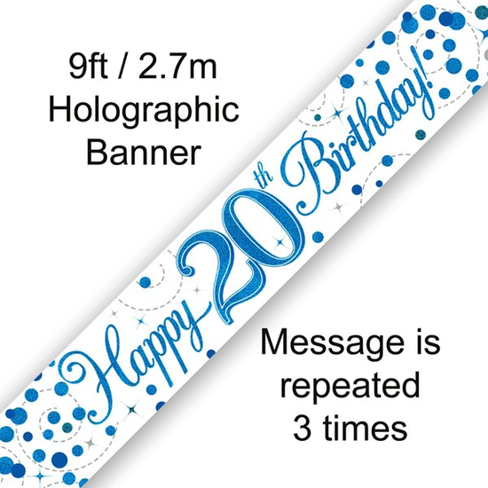 Oaktree Banner Sparkling Fizz Age 20 Blue 9ft