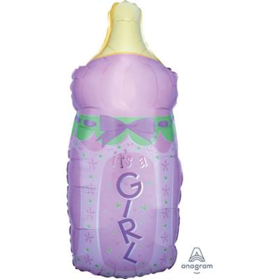 Anagram Foil Balloon Baby Bottle Girl 31"