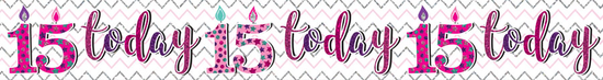 Age 15 Birthday Female Banner 2.6M 6pk