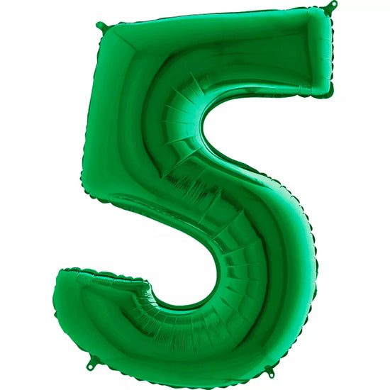 Grabo Foil Balloon Green 40" Number 5