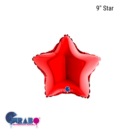 Grabo Foil Balloon Red Star 9"