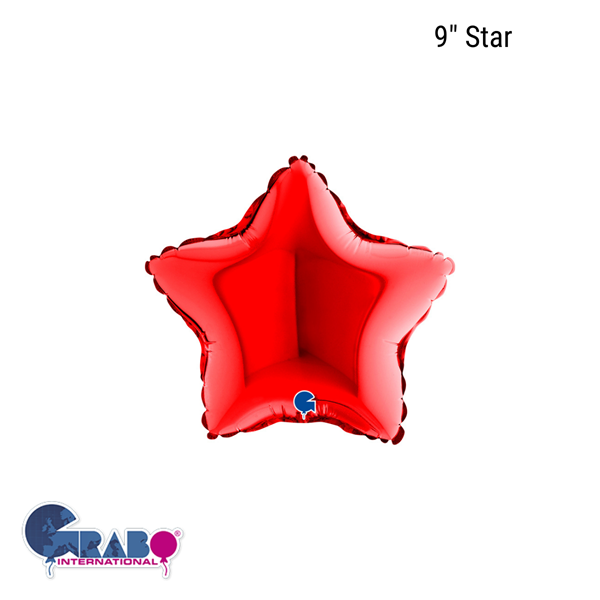 Grabo Foil Balloon Red Star 9"