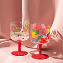 Widdop 2 Pack Wine Glasses Raspberry Blossom