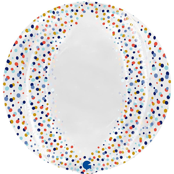 Grabo Clear Confetti 19" Globe Balloon (No Valve)