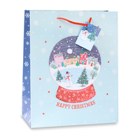 12pk Extra Large Portrait Gift Bags Snowglobe