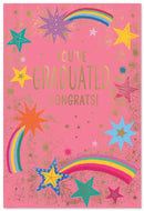 Set of six Simon Elvin C50 Graduation cards featuring celebratory designs and messages for graduation occasions.