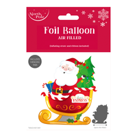 Santa Sleigh 35" Air Fill Foil Balloon