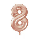 Unique Foil Balloon Rose Gold 34" Number 8