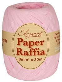 Eleganza Paper Raffia Ribbon Light Pink 8mm x 30M