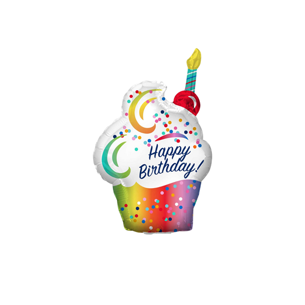 Anagram Rainbow Cupceake 14" Foil Balloon