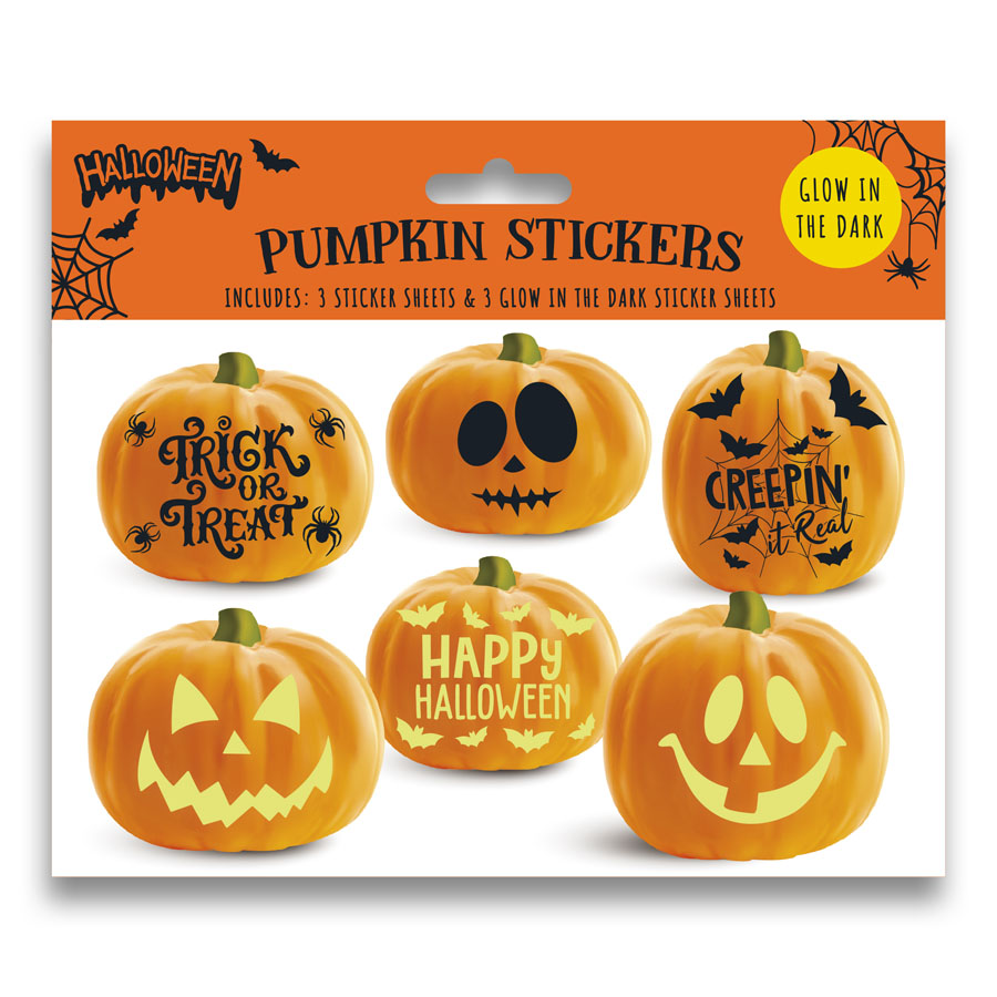 Eurowrap 6 Sheets Pumpkin Stickers