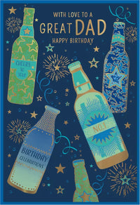 Simon Elvin C50 Birthday Dad cards, a set of six greeting cards featuring festive designs for father's birthday occasions.