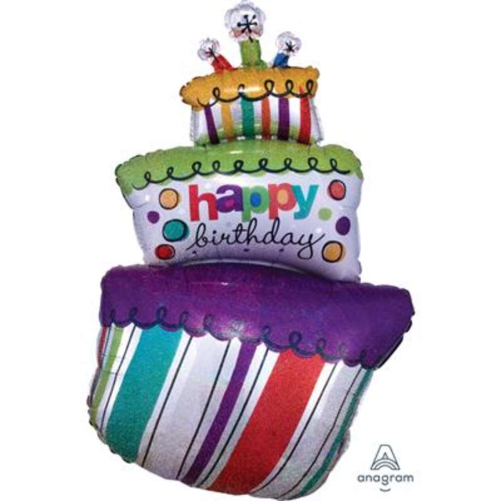 Anagram Foil Balloon Funky Birthday Cake 37"